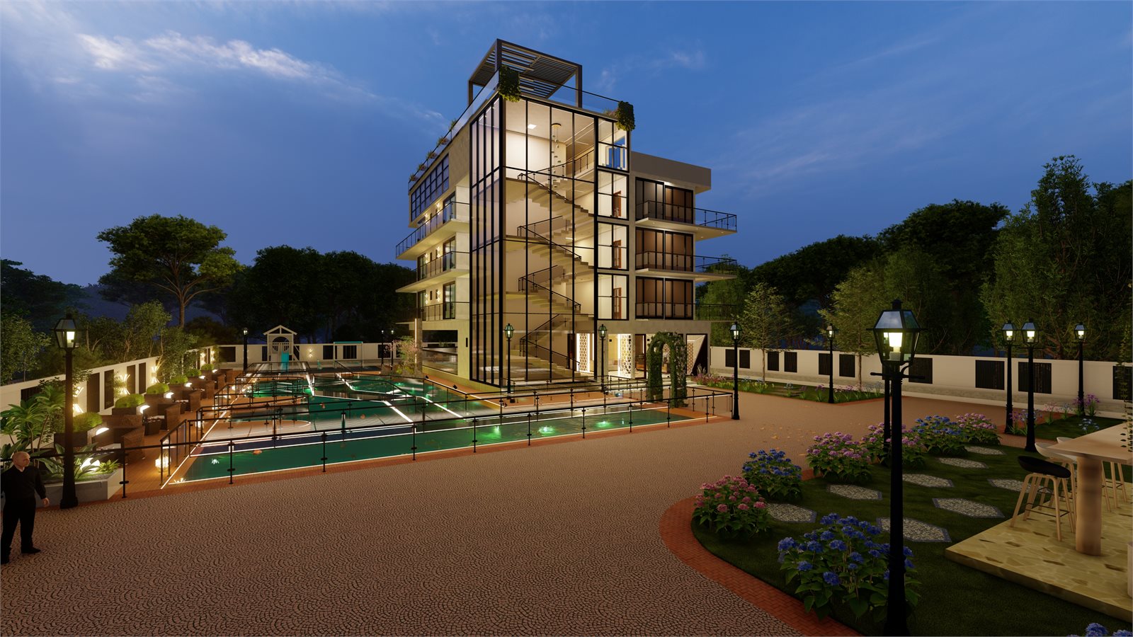 Residential development — Twilight exterior visualisation
