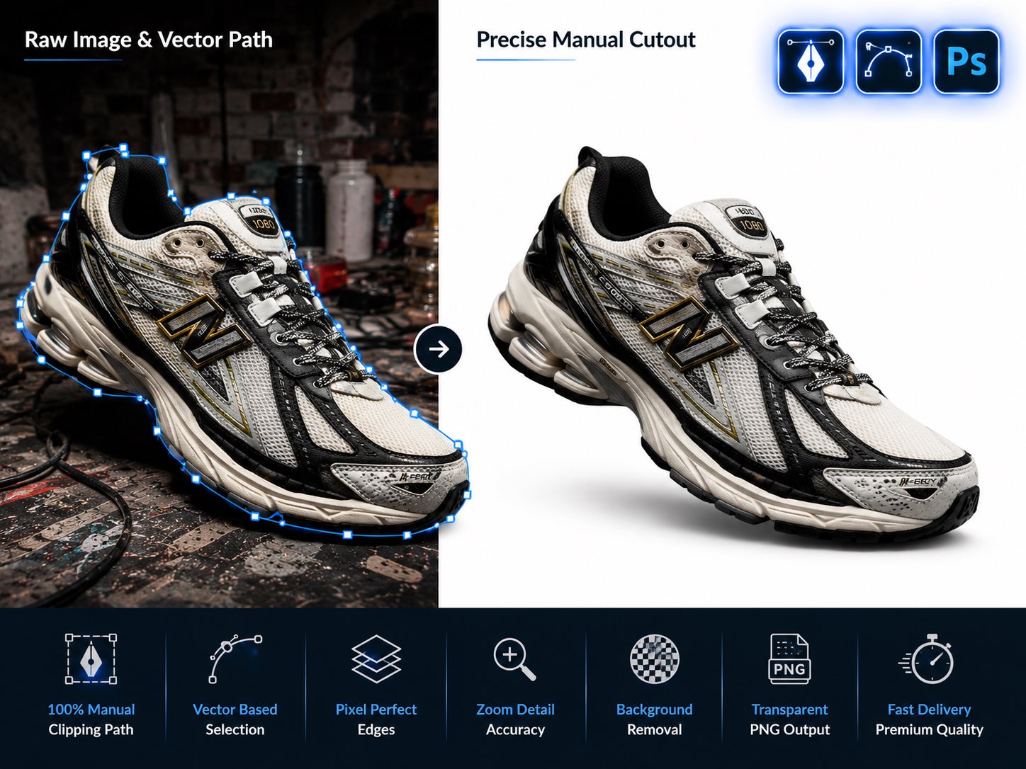 Footwear e-commerce — Manual clipping paths