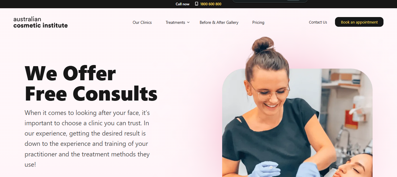 Australian Cosmetic Institute — Clinic booking and treatment site
